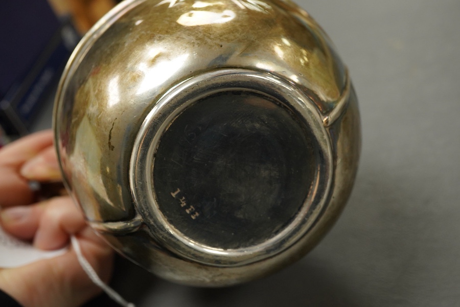 A George V silver Guernsey milk can, by William J Holmes, Birmingham, 1921, height 15.2cm, 9.1oz.